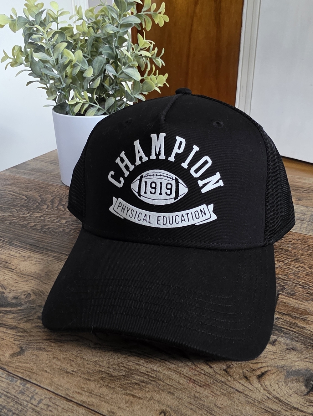 Champion "Physical Education 1919" Trucker Hat - Black Snapback